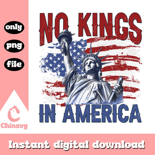 Statue of liberty no kings in america flags png, 4th of july png