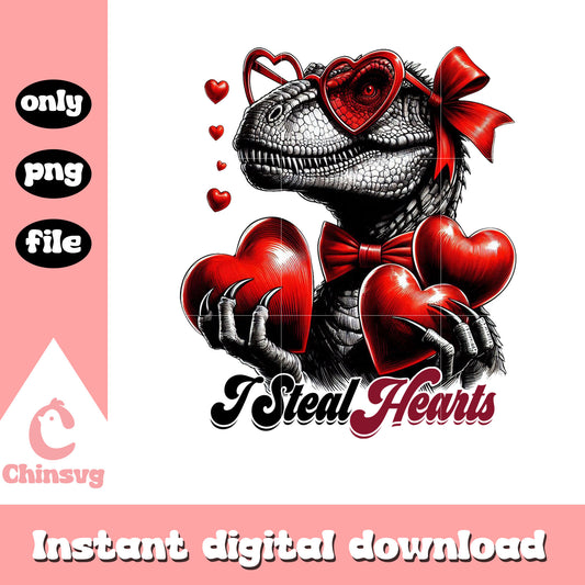 Steal hearts dinosaur valentine png, dinosaur valentines png
