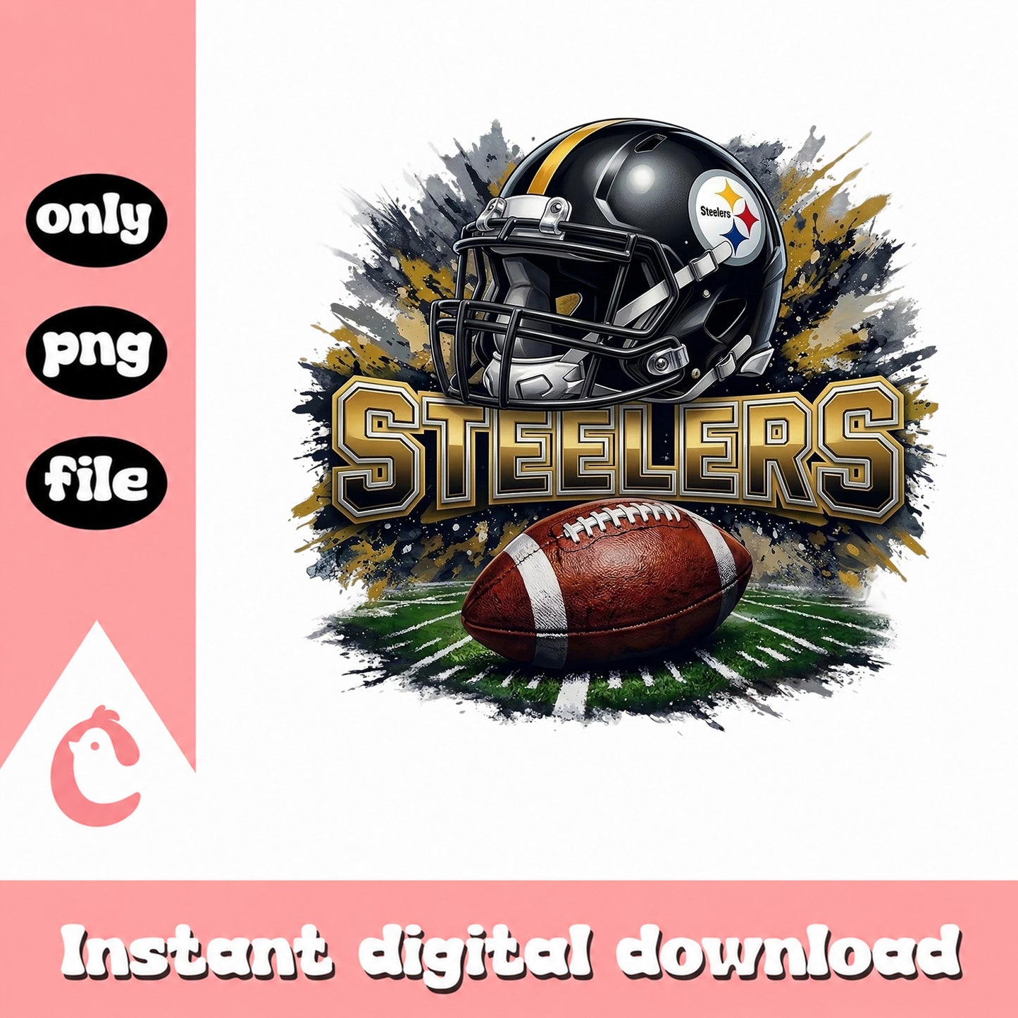 Steelers Football Helmet PNG, Pittsburgh Steelers PNG, NFL PNG