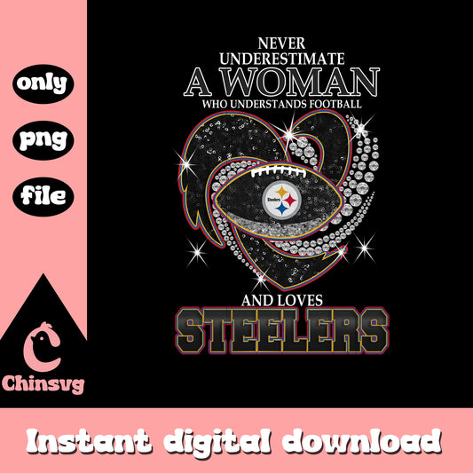 Steelers black heart design png, nfl pittsburgh steelers​ png