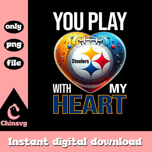 Steelers heart design logo png, pittsburgh steelers football​ png