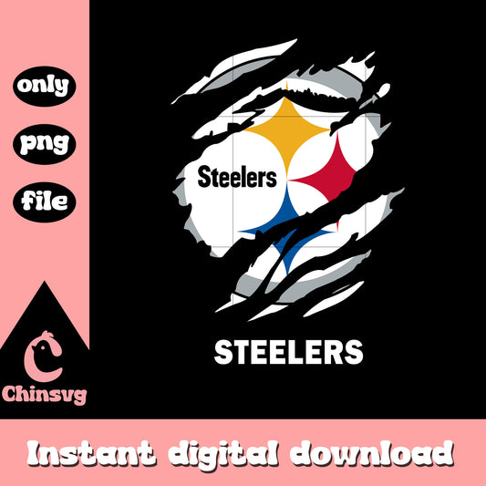 Steelers logo white paint png, nfl pittsburgh steelers​ png