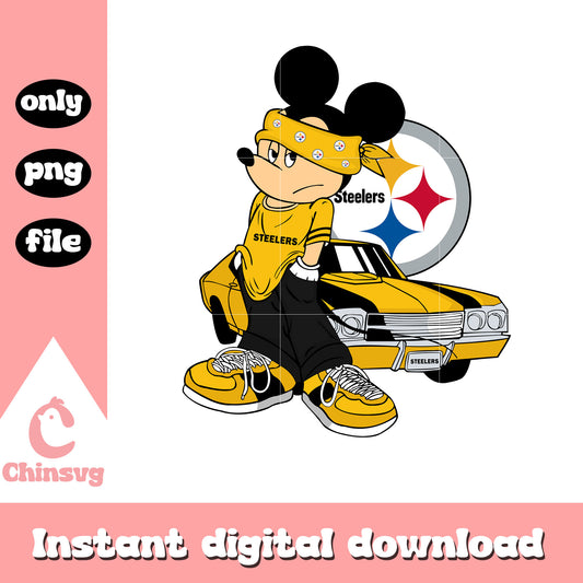 Steelers mickey gangster logo png, nfl steelers​​​​​​ ​png