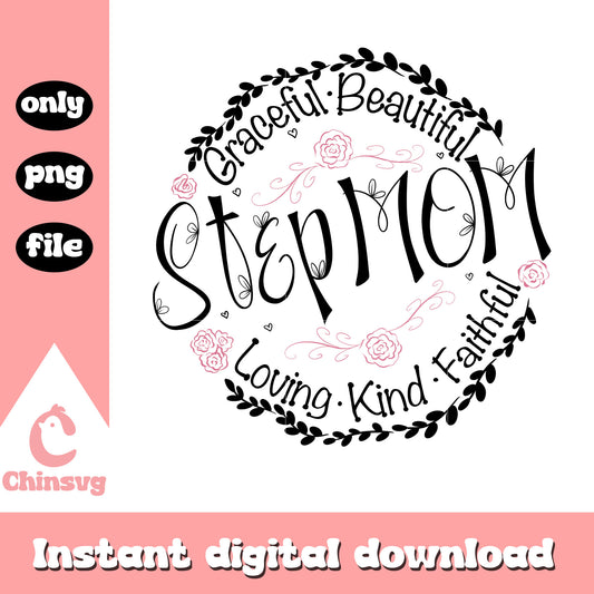 Stepmom vintage logo design png, stepmom png, logo design png
