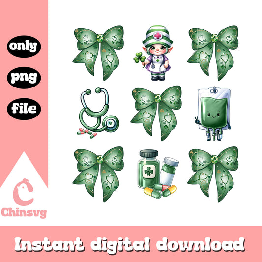 Sticker nurse st patrick’s png, st patrick decorations​ png