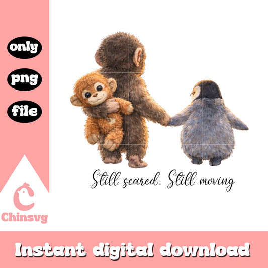 Still scared still moving punch monkey png, trending quote png