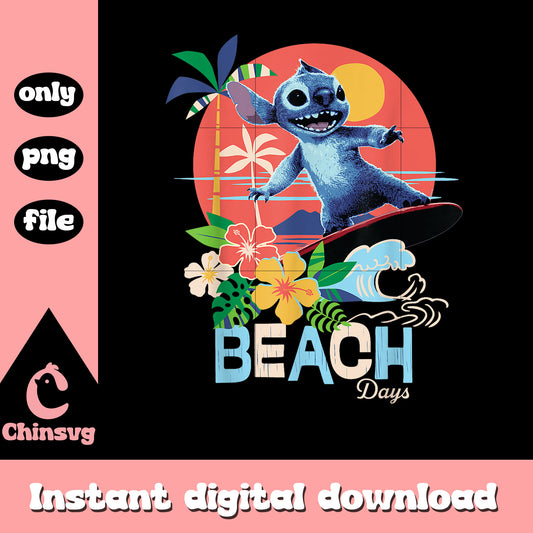 Stitch Live Action Movie Beach Days Surfing png, stitch surfing png