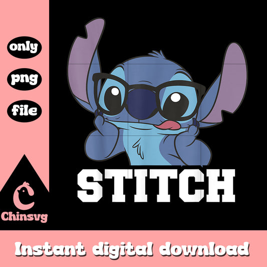 Stitch Nerdy Stitch Portrait png, Nerdy Stitch Portrait png