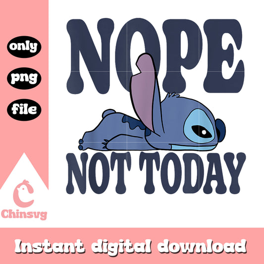 Stitch Nope Not Today Sleepy Stitch png, Stitch boring png