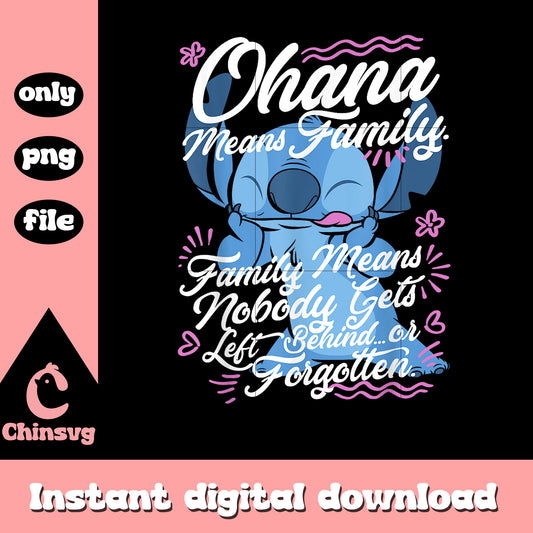 Stitch Say Ohana Means Family png, stitch ohana means png