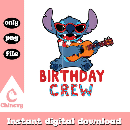 Stitch Tropical Birthday playing elvis png, stitch music png