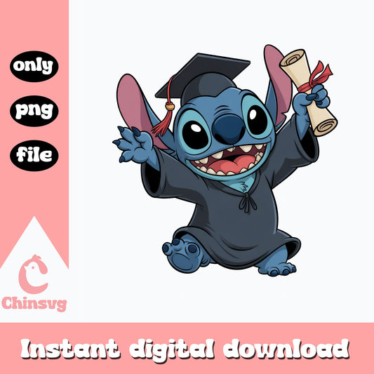 Stitch Graduation PNG, Disney Lilo And Stitch PNG, Graduate PNG