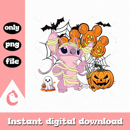 Stitch Halloween Mummy PNG, Disney Halloween Clipart, Cute Stitch PNG