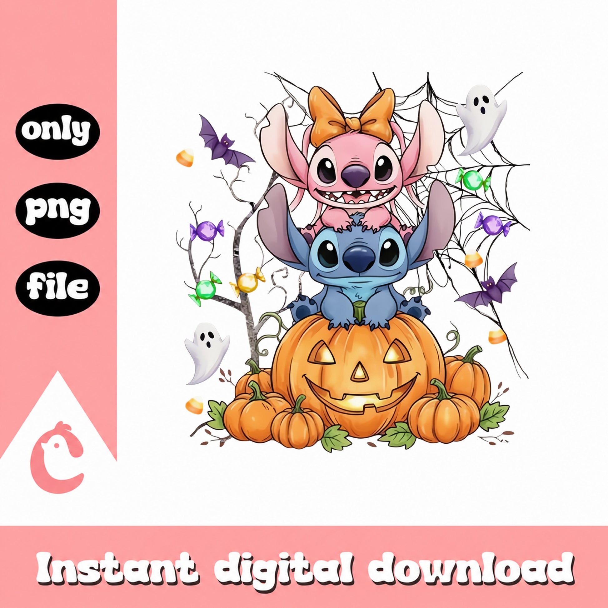 Stitch Halloween PNG, Disney Pumpkin Clipart, Cute Halloween PNG