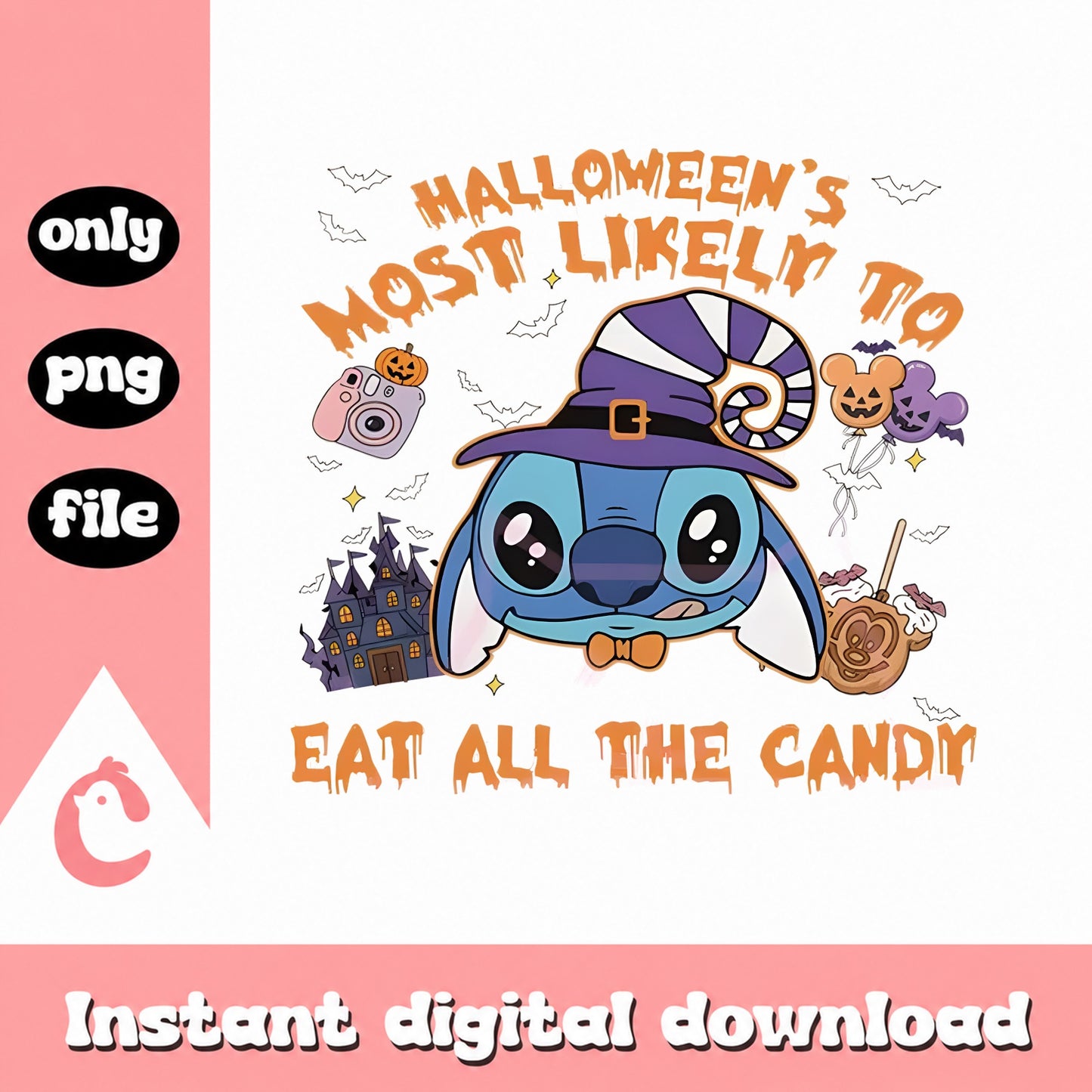 Stitch Halloween SVG, Disney Halloween Bundle, PNG File