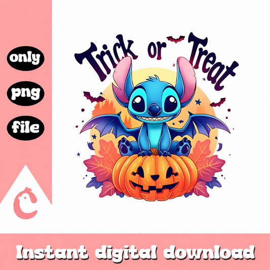 Stitch Trick Or Treat PNG, Halloween Disney PNG, Pumpkin PNG