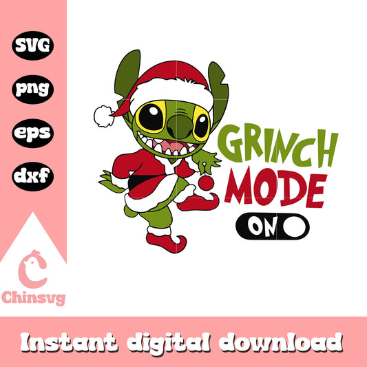 Stitch grinch mode on christmas svg, disney stitch christmas svg