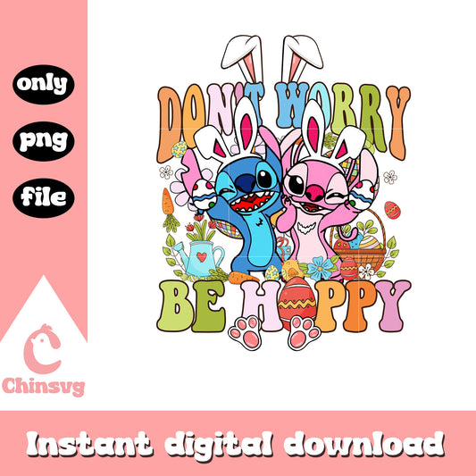 Stitch and angel bunny be hoppy png, easter bunny png, disney png