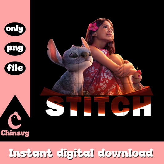 Stitch and lilo sitdown png, disney lilo and stitch png