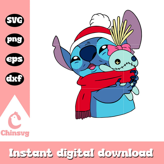Stitch and scrump christmas design svg, christmas stitch svg
