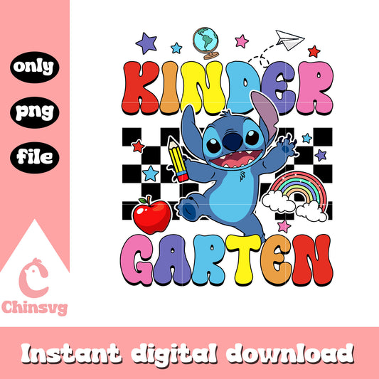 Stitch cartoon kindergarten back to school png, school day png