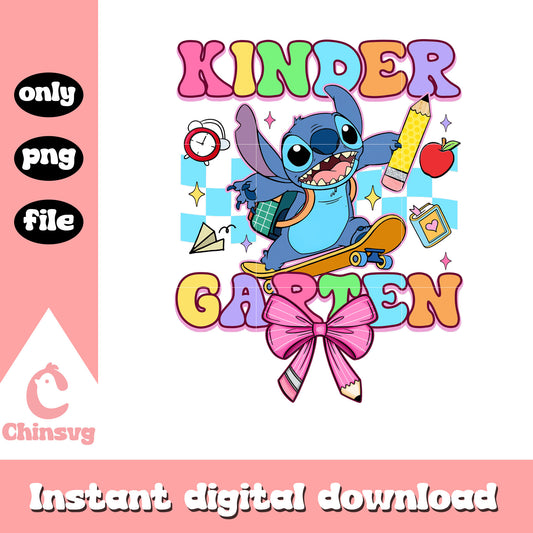 Stitch cartoon kindergarten back to school png, stitch disney png