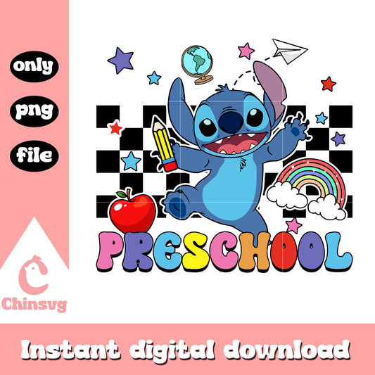 Stitch cartoon preschool back to school png, school png