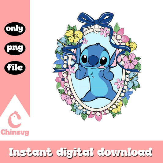 Stitch character blue mirror png, stitch png, disney characters png