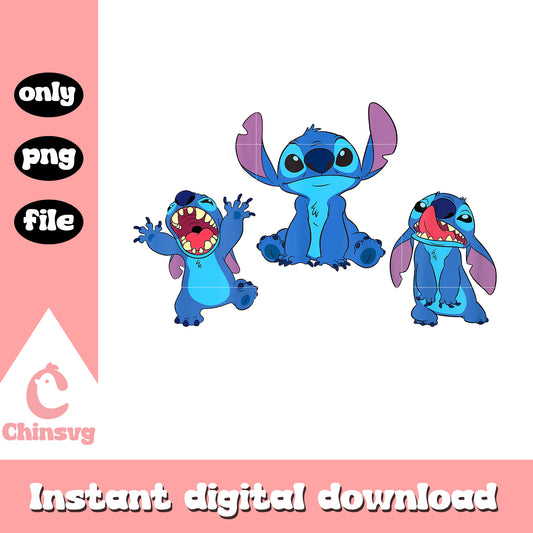 Stitch characters clipping png, Stitch growl png, cute stitch png