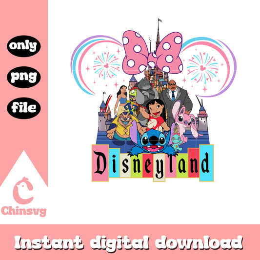 Stitch characters disneyland design png, minnie mouse ears​ png