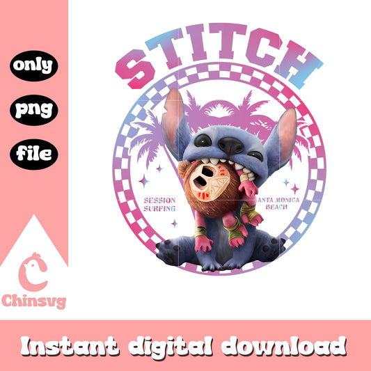 Stitch coconut circle stitch text color gradient png, stitch png