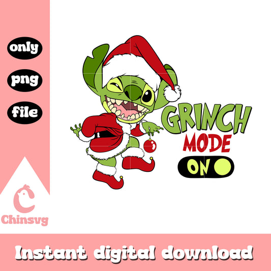 Stitch cosplay grinch mode on png, disney christmas stitch png