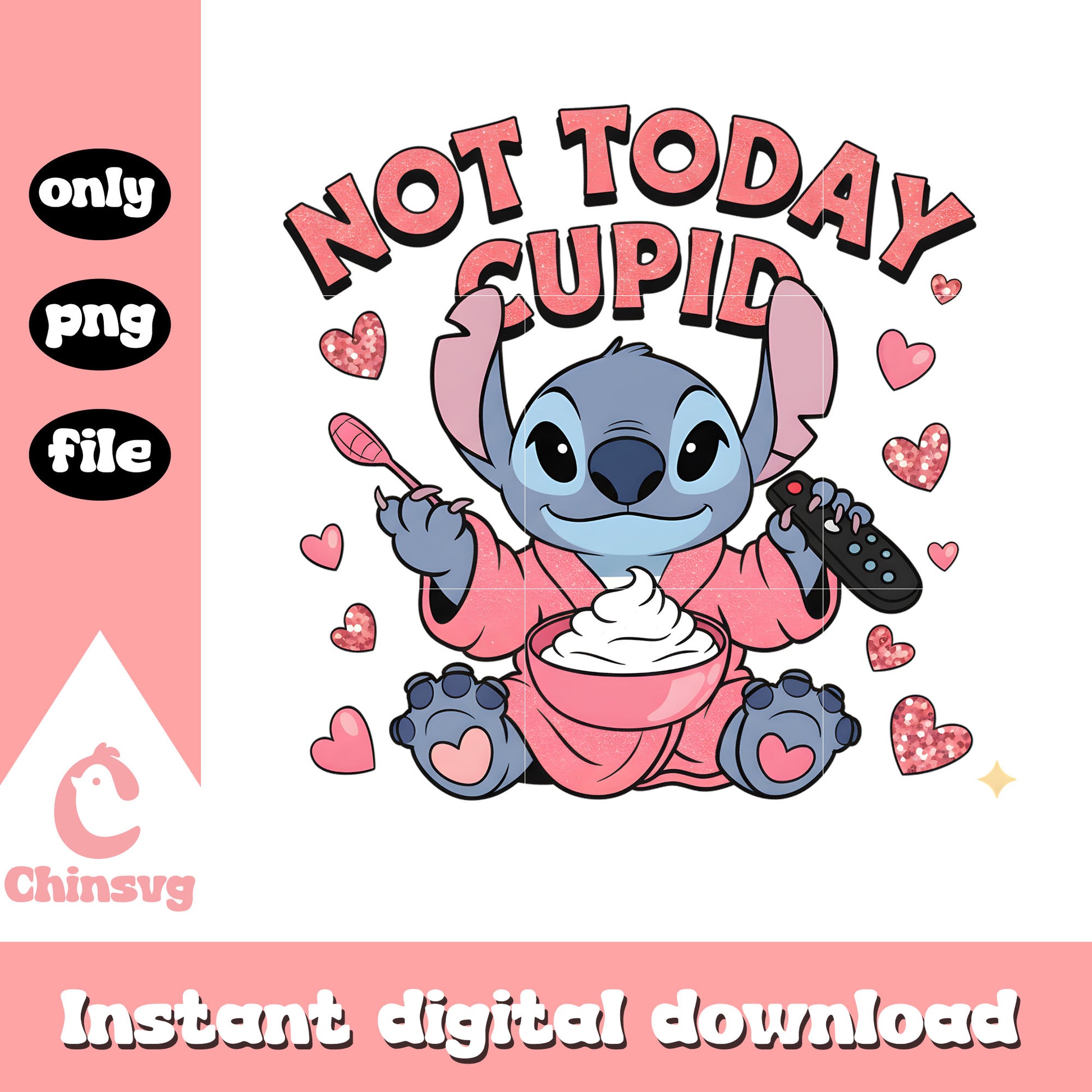 Stitch cream love valentine png, stitch valentine​​​​​ png