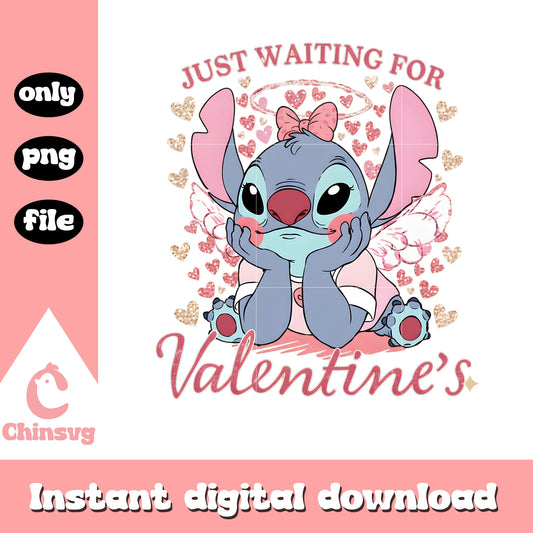 Stitch custom angel girl png, stitch valentine​​​​​ png