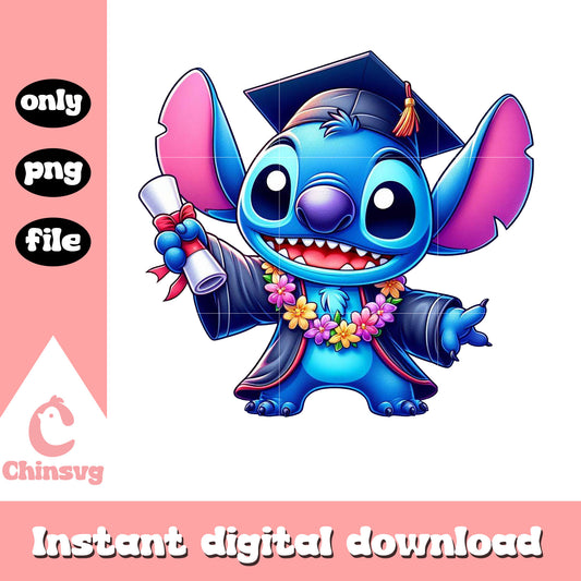 Stitch cute chibi graduation design png, lilo and stitch png
