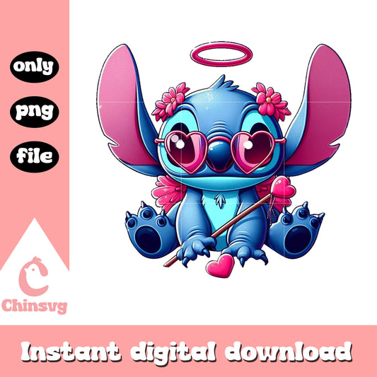 Stitch cute valentine png, disney stitch valentine​ png