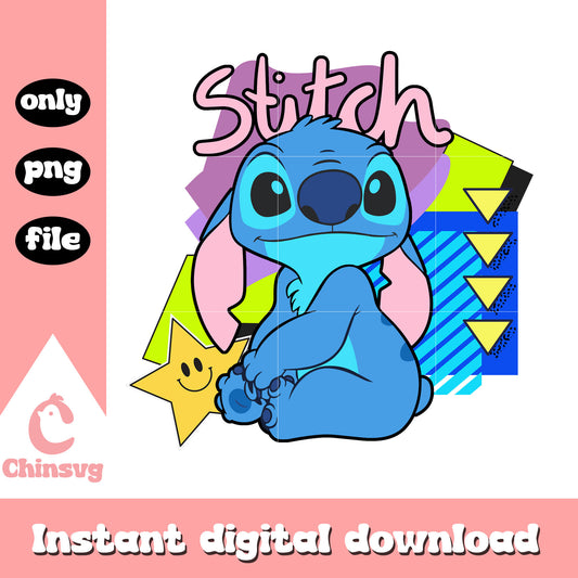 Stitch disney character retro design png, lilo stitch movie png
