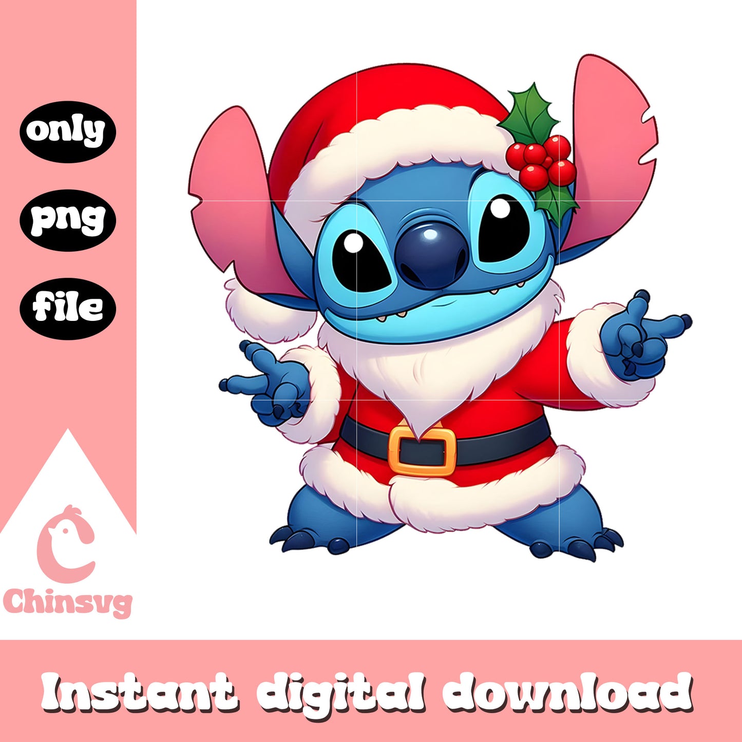 Stitch disney santa claus design png, the santa claus png