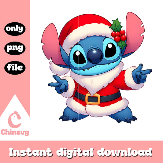 Stitch disney santa claus design png, the santa claus png