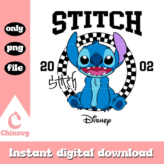 Stitch est 2002 disney logo design png, disney stitch​ png