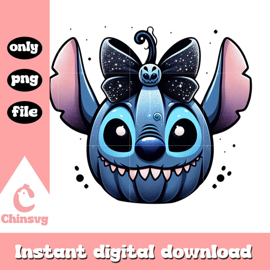 Stitch face halloween vibes png, halloween designs png