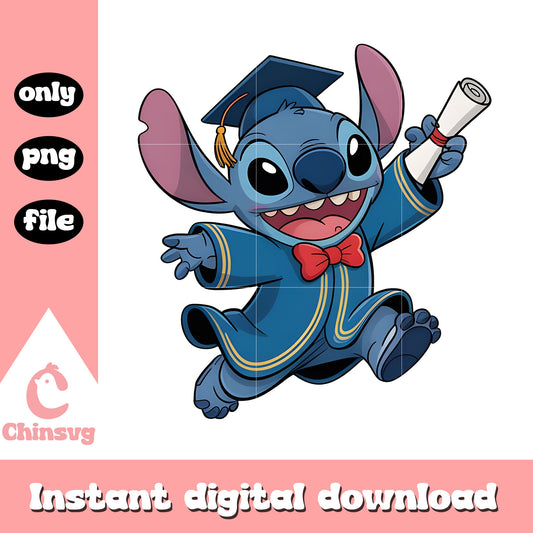 Stitch graduation certificate png, Stitch graduation png