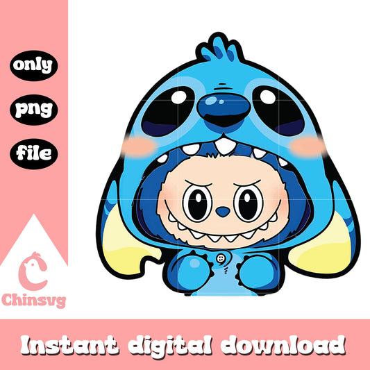 Stitch head labubu cute doll design png, stitch cartoon png