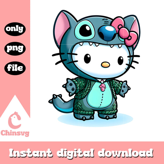 Stitch hello kitty costume png, hello kitty png, stitch png