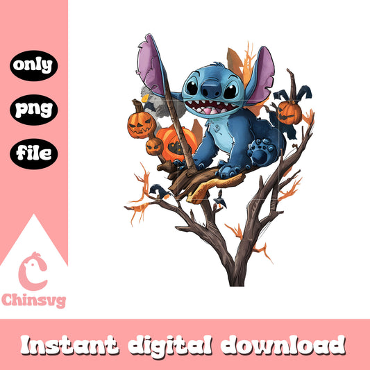 Stitch horror halloween design png, halloween drawing ideas png