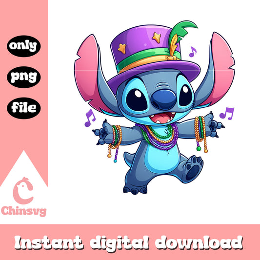 Stitch mardi gras hat png, mardi gras festival png, stitch png