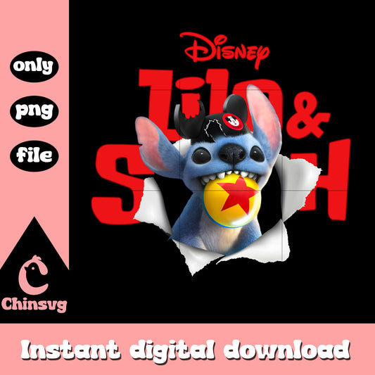 Stitch movies breakout paper design png, stitch 2025​​ png
