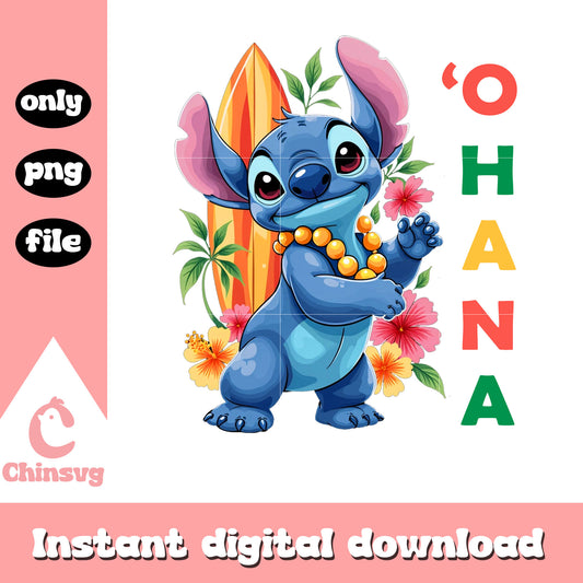Stitch ohana surf png, stitch ohana png, stitch character png