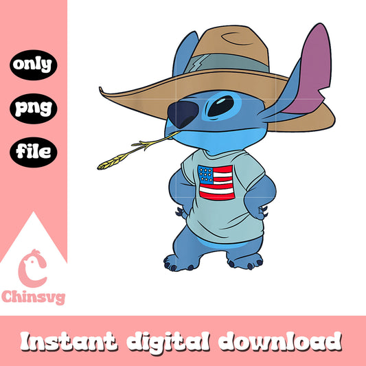 Stitch pose Shirt Americana png, Stitch Americana day png