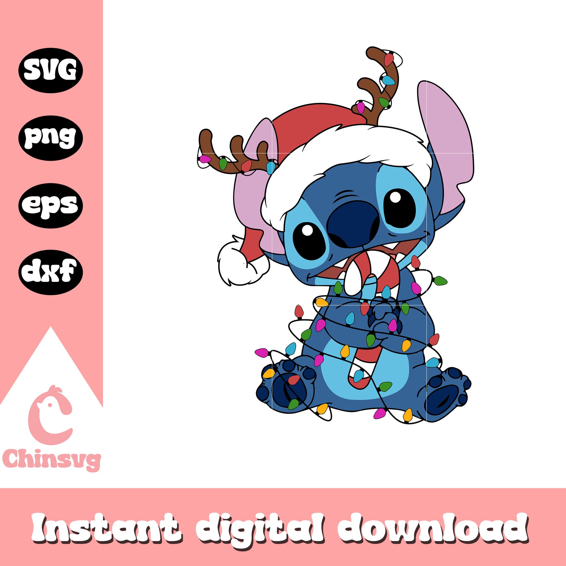 Stitch reindeer christmas day svg, disney cruise christmas svg
